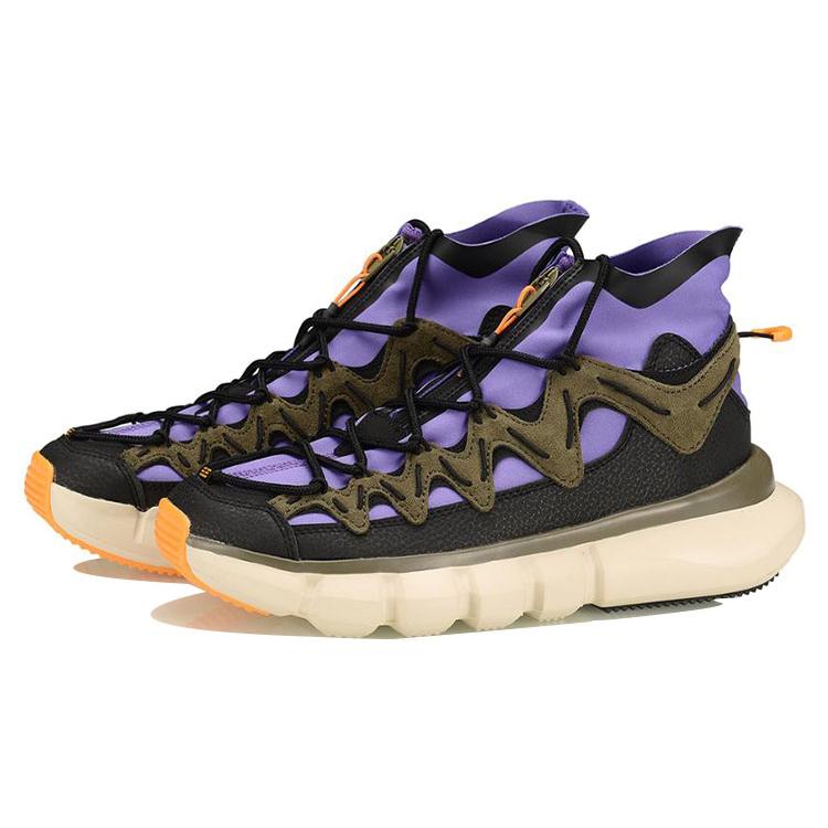 New LiNing Essence 2.3 Cushioning Anti Slip And Wear Resistant High Top Vintage Basketball Shoes Women's Purple Black AGBP072-4