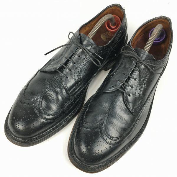 Vintage Johnston & Murphy Aristocraft Long Wingtip Black Size 11D / 28.5-29.5cm Men's(USED)