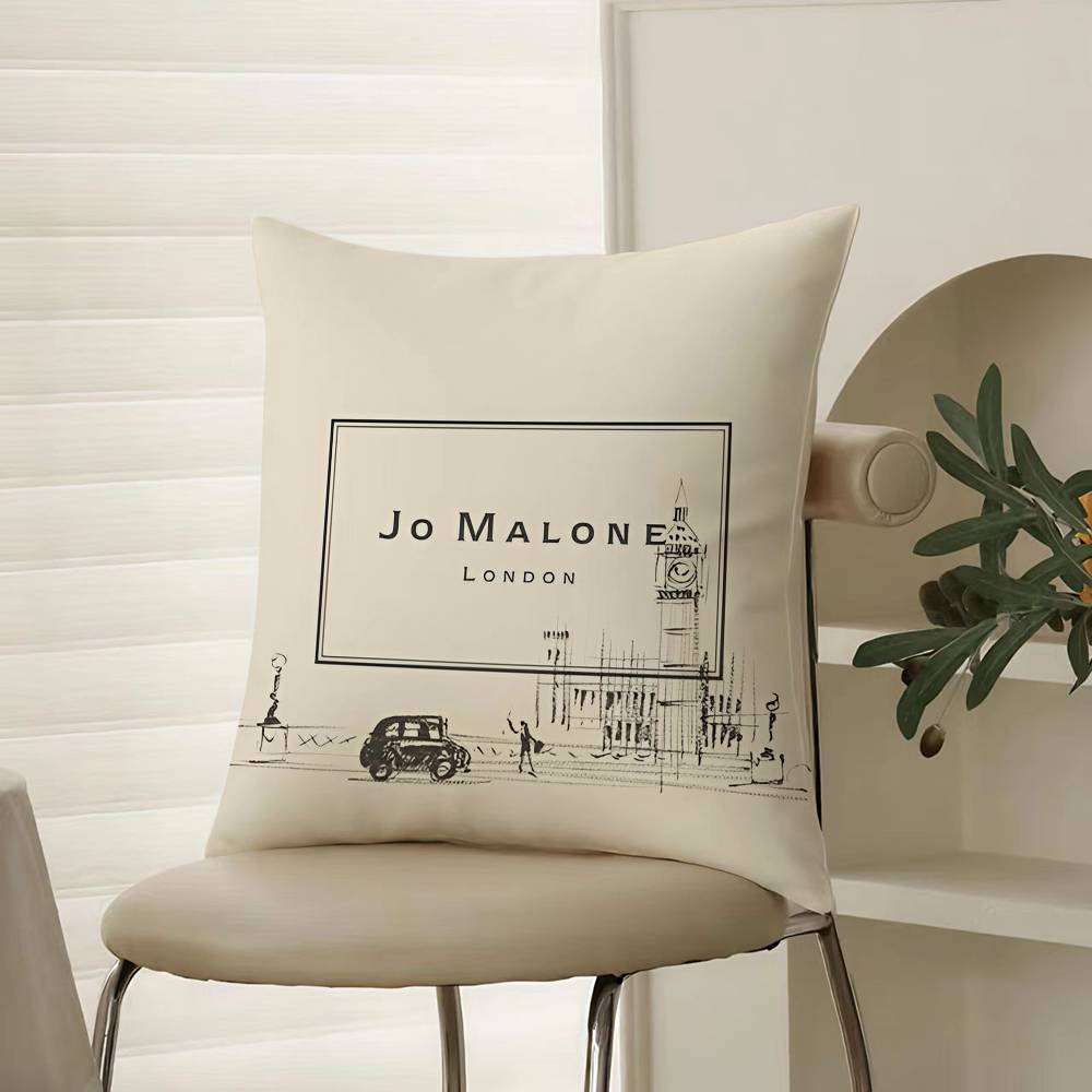 High-end Fragrance Design Print Jo Malone-A Pillow Case Comfort Sofa Bed Silky Elegant Invisible Zipper Decorative Cushion Cover
