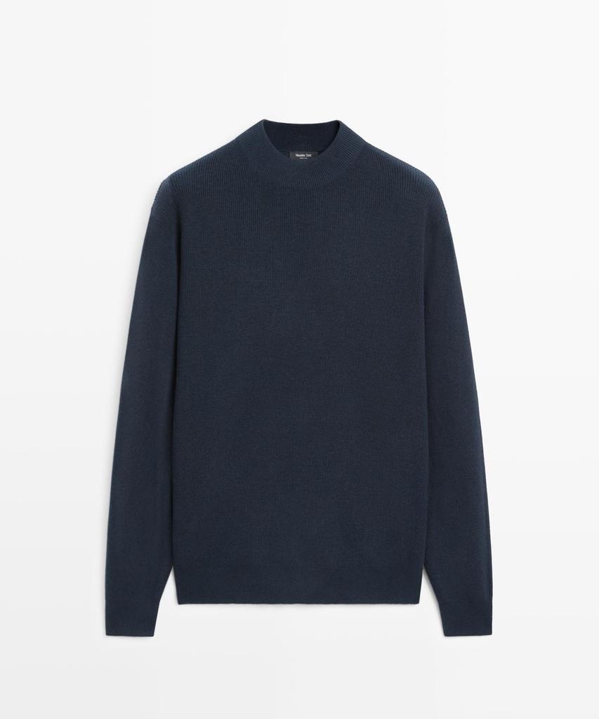 Masimodutti Turtleneck Cotton Blend Knit Sweater