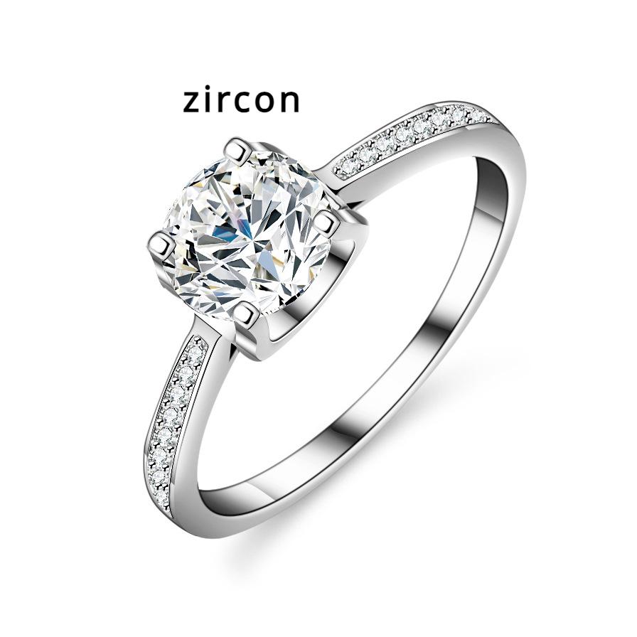

Кольцо из стерлингового серебра S925, 1 карат, муассанит, с шестью когтями, женское кольцо, модное обручальное кольцо, предложение, кольцо с бриллиантом, подарок для подруги 19