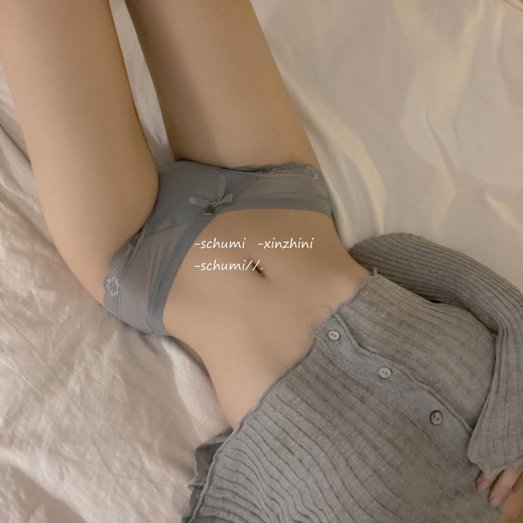 Sexy lace low-rise sexy panties mesh comfortable breathable cotton bow transparent women's briefs