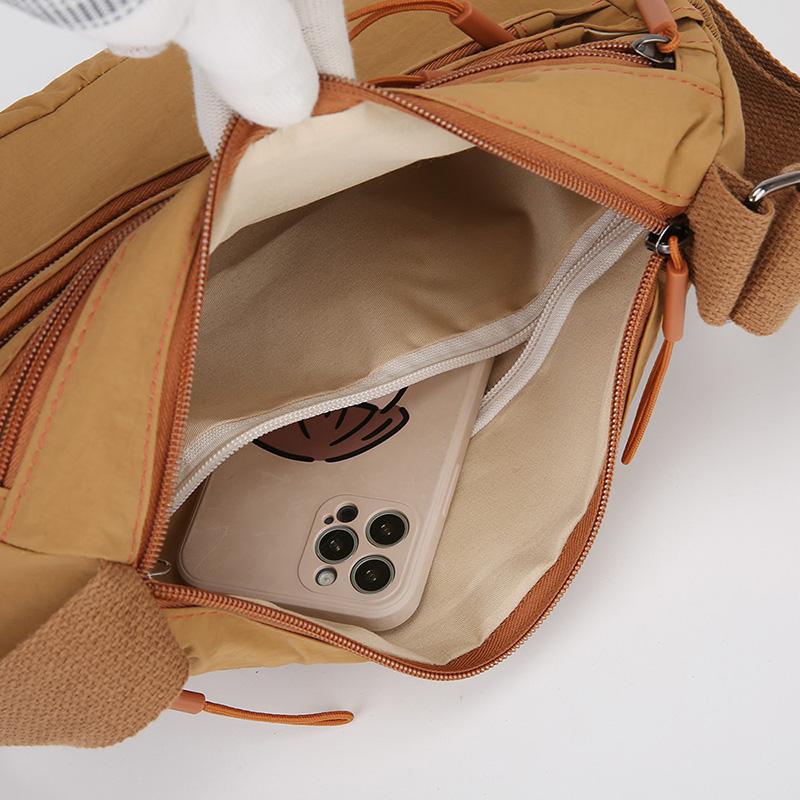 Multi-Layer Shoulder Bag Lightweight Crossbody Bag Solid Color Commuter Women's Bag