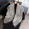 Simple 91cm square scarf ins Han Da striped silk multi-functional scarf fashion day shawl silk scarf light luxury