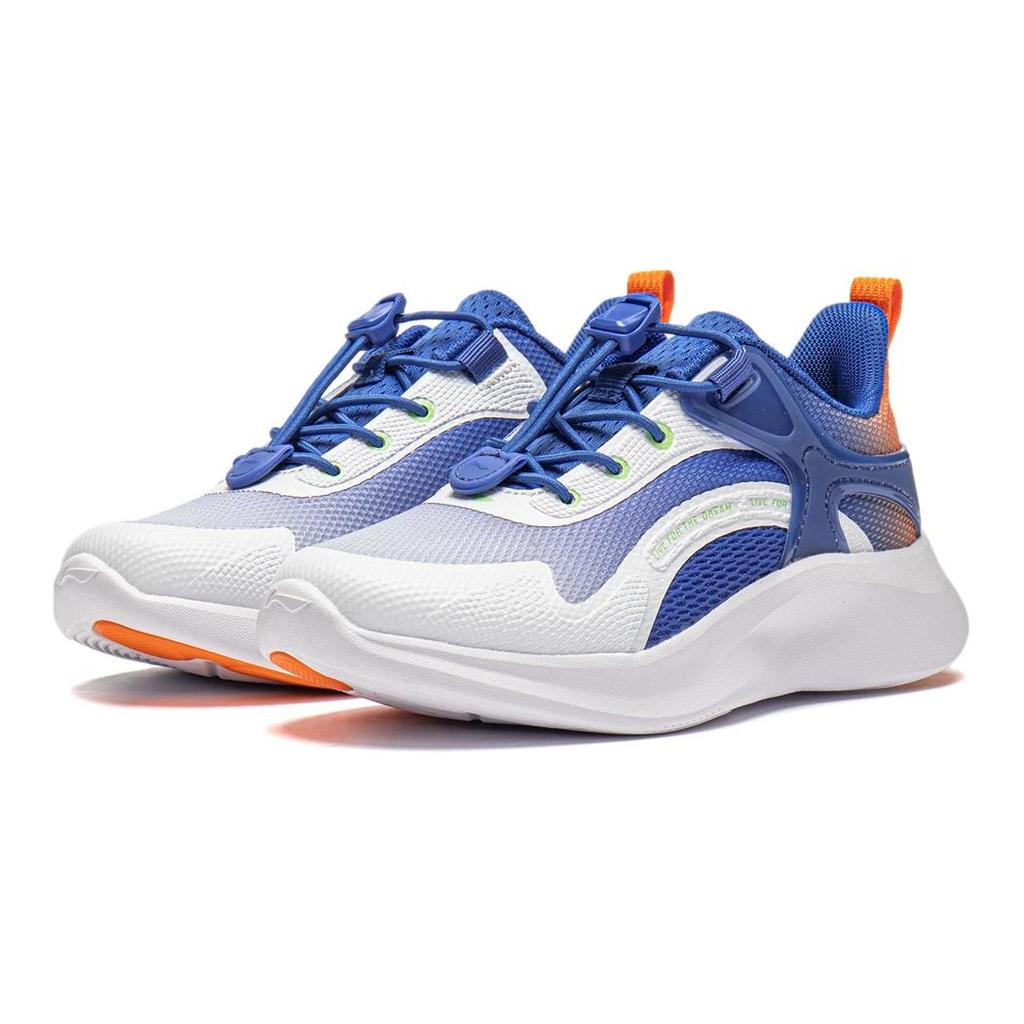 Li Ning Comfortable Casual Non-Slip Durable Kids Running Shoes Kids Sneakers White Blue Orange YKNU026-7
