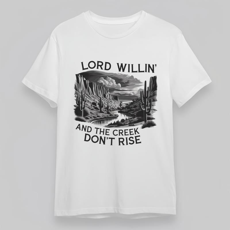 

Women s Plus Size Comfortable Classic T-Shirt Lord Willin The Creek Desert Tee 4XL