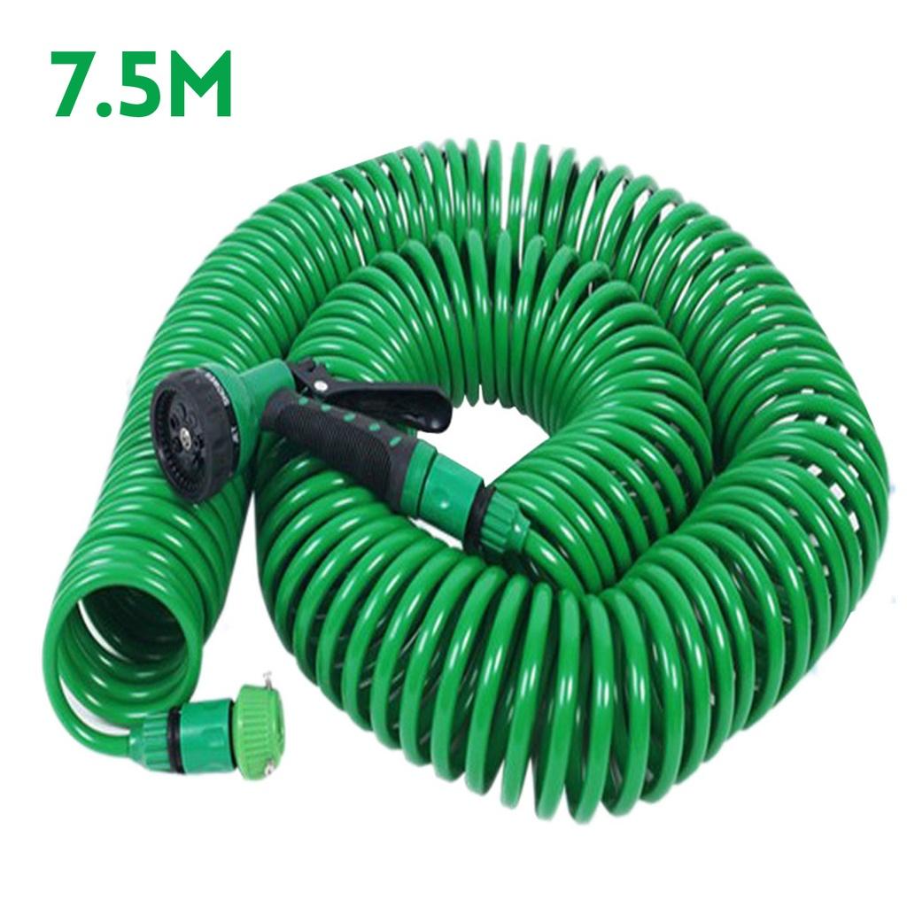 7.5M/15M/30M Garden Water Hose Retractable Coil Magic Flexible Car Cleaning Spring Pipe Plastic Hose Plant Watering With Spray Guns ABS+EVA