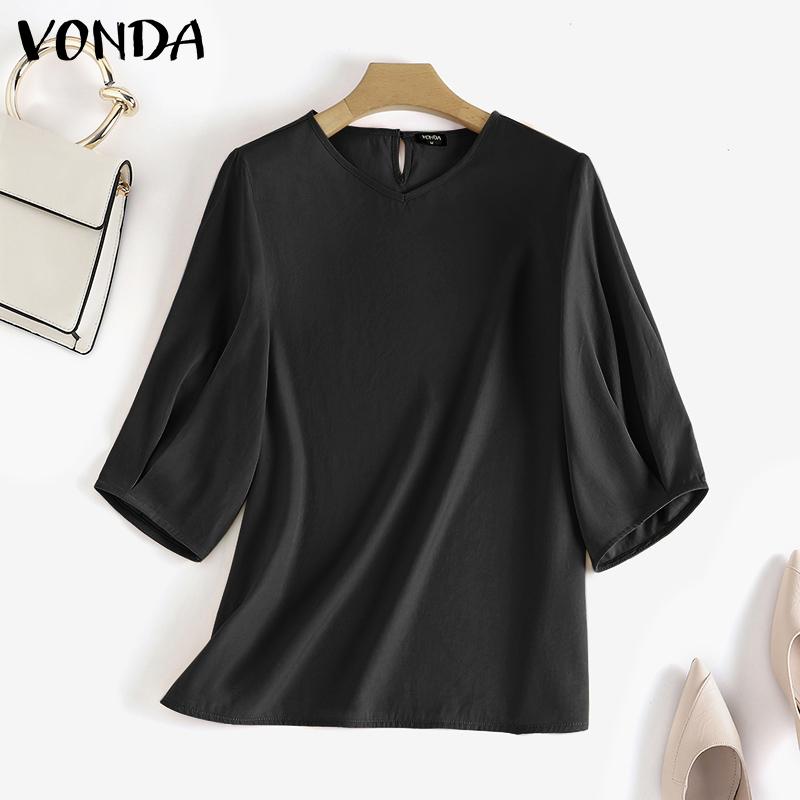 

Летние женские свободные повседневные топы VONDA с ​​рукавами-фонариками