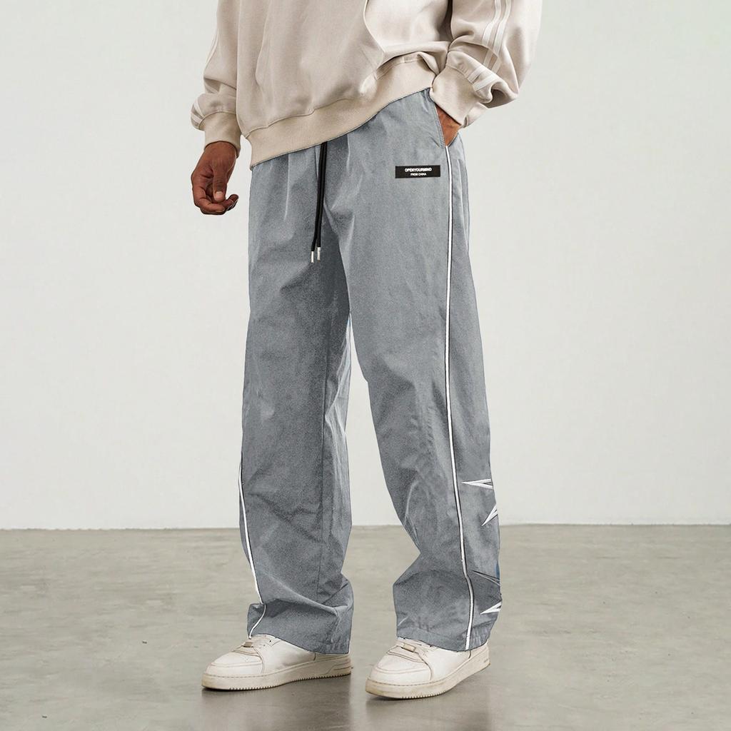 Men's Retro Embroidered Straight Trousers Men's Casual Fashion Trousers