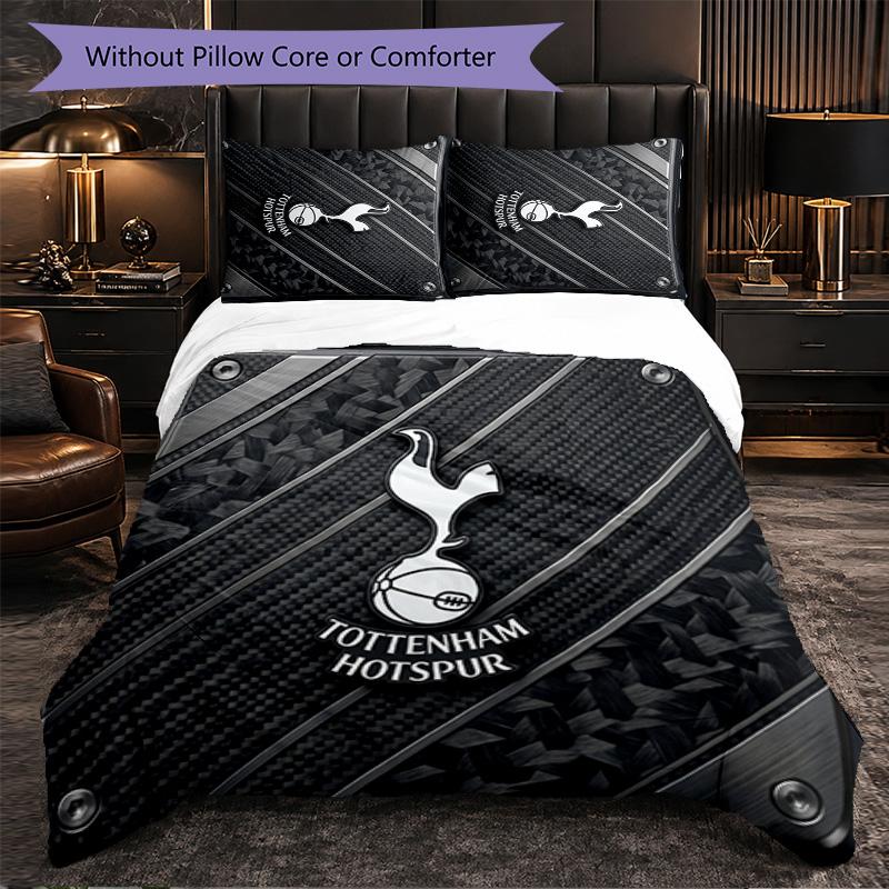 Tottenham Hotspur Pattern 3 Pieces Bedding Set Soft Microfiber Duvet Cover with Pillow Cases for Bedroom