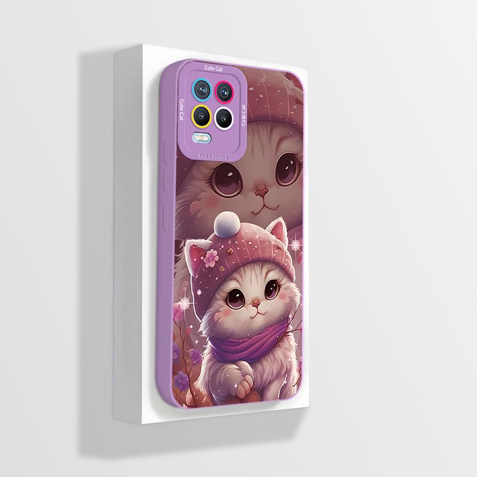 For Realme 8 Case Realme 8 5G Phone Case Realme 8i Case Realme 8 Pro 8s Aesthetic Cartoon Astronaut Square Shockproof Back Cover
