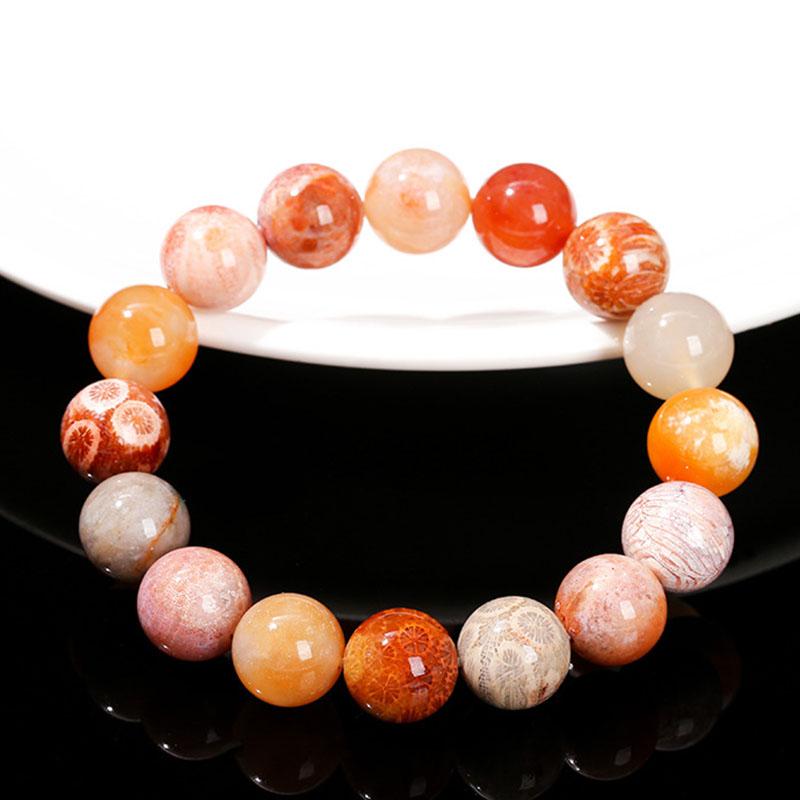 Natural Ocean Jasper Bracelet 8mm Beads Stretch Energy Healing Crystal Stone Jewelry for Women