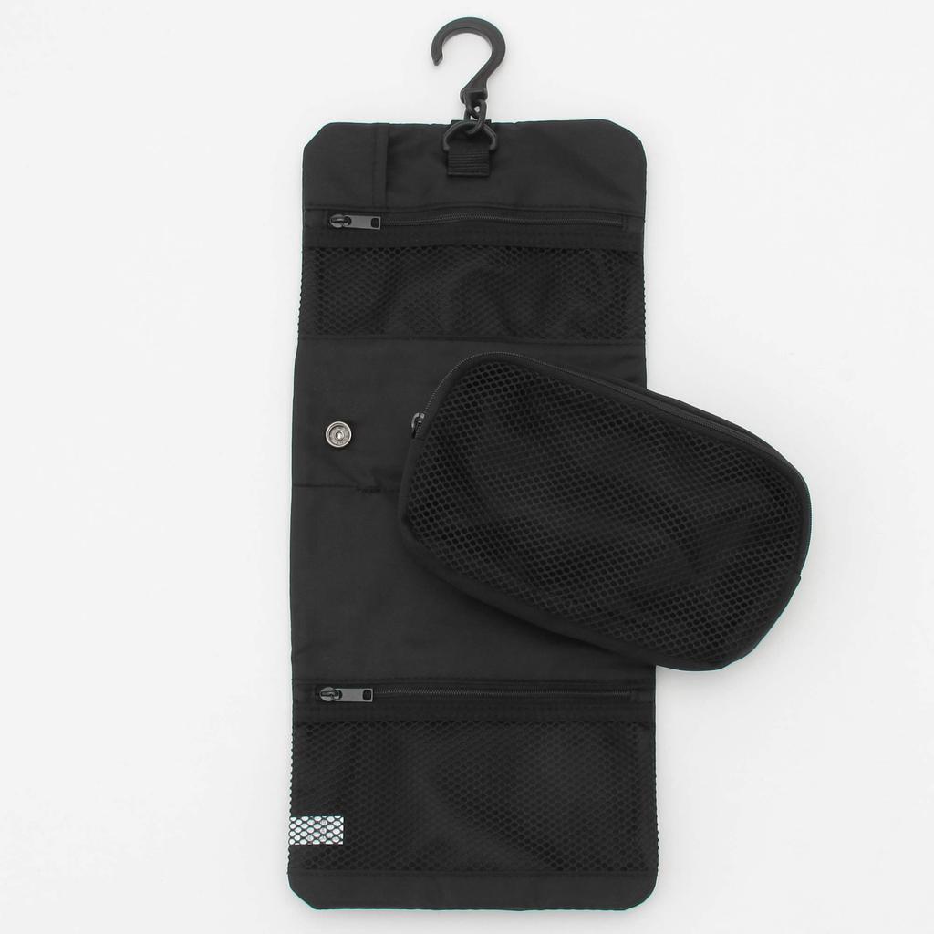 MUJI Polyester Hanging Case with Detachable 12 x 18 x 02125691 Pouch, Black, Approx. 4.5 cm,