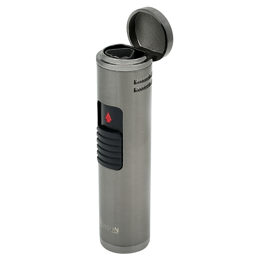 Zapalniczka Ronson Monsun Gun Metal 3 Jet Z Puncherem Do Cygar Żarowa