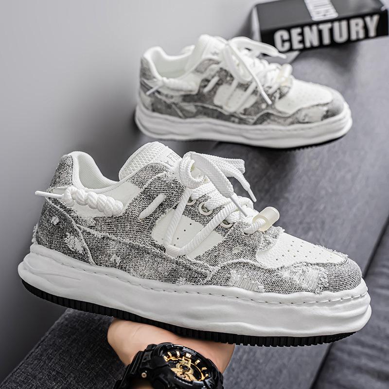 Sub-autumn washed dissolving shoes platform heightening casual sports shoes student board shoes