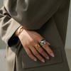 Stainless Steel Exaggerated Ring Gold&Silver Vintage Finger Ring Exquisite Geometric Ring  Party