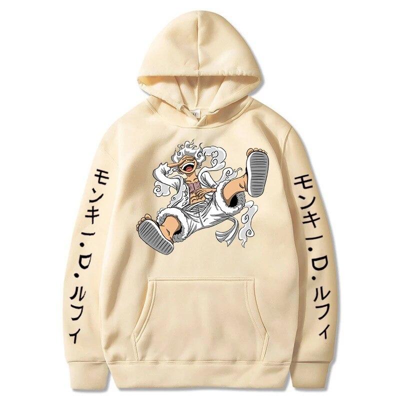 New Gear Fifth Luffy Tištěné Anime Ženy Mikiny Sun God Grafika Svetr 90. let Běžné Streetwear Unisex Podzimní a Zimní Oblečení