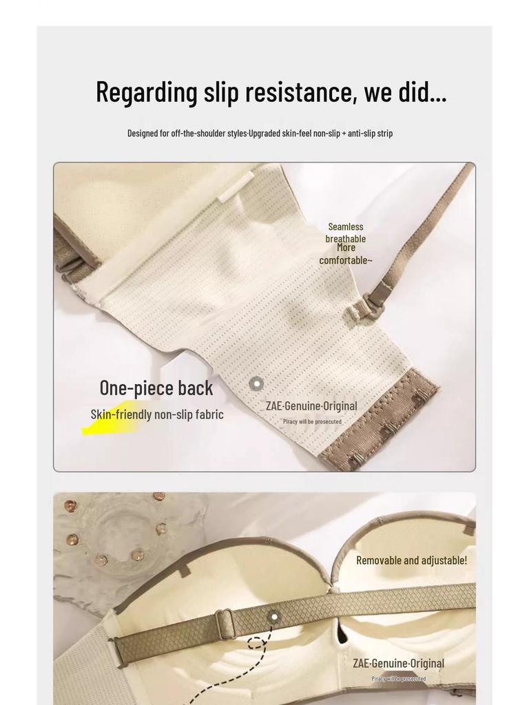 Women's Invisible Strapless Stick-On Bra: Non-Slip, Chest-Enhancing, Beautiful Back, Wedding Dress Special