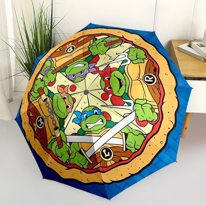 

1pc Teenage Mutant Ninja Turtles Pizza Umbrella with Plastic Handle,Suitable for All Seasons Home Travel Outdoor UmbrellaFP018