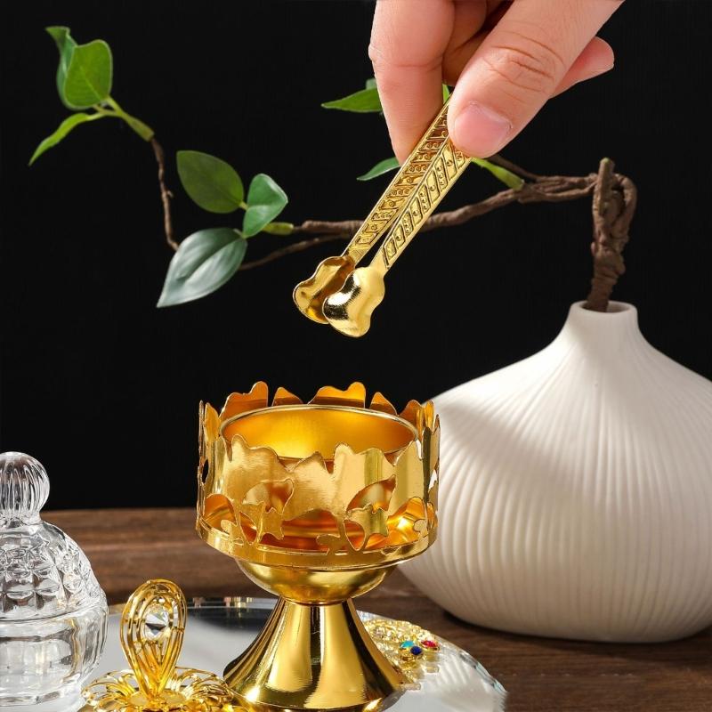 Ensemble Porte-Encens Brûleurs Style Arabe Coupe-Vent avec Pot pour Espace de Méditation Diffuseur Parfums d'Ambiance Accessoires