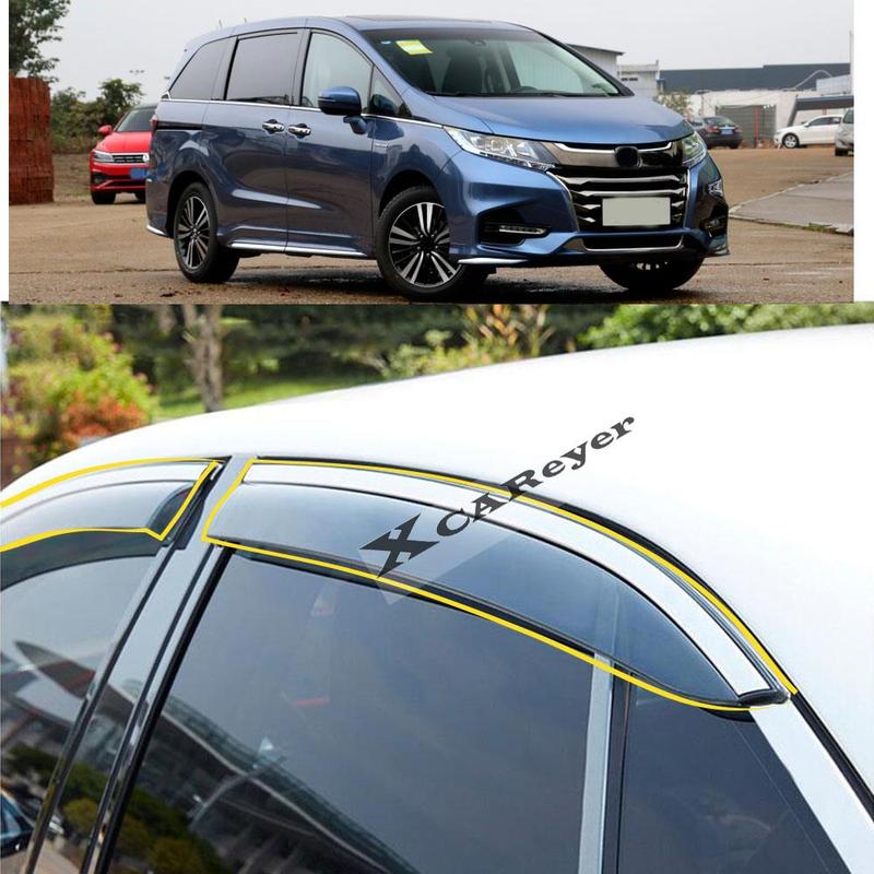 For Honda Odyssey 2015 2016 2017 2018 Car Sticker Plastic Window Glass Wind Visor Rain/Sun Guard Vent