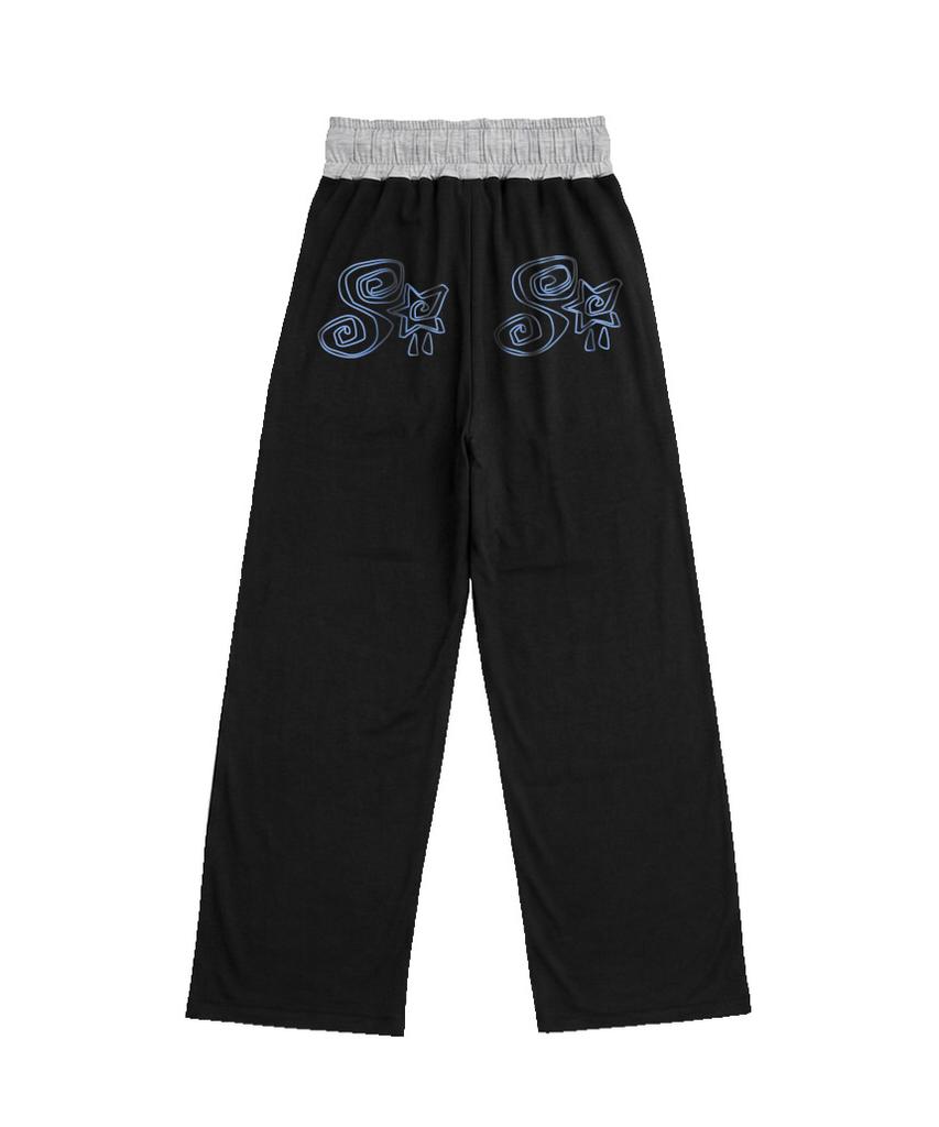 PAGESIISII Sisi Star Print Obi Color Block Sweatpants Pink