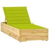 Day and Night - Day and Night Lounger with Cushion Bright Green Impregnated Pine Wood
