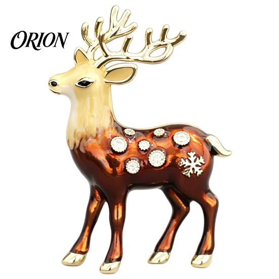 Mini Reindeer Brooch Christmas Pin, Rhinestone Elk Lapel Sweater Cardigan Coat Suits Accessories, Jewelry Gift for Xmas Alloy