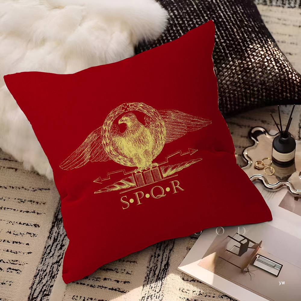 Roman S-SPQRS Office Cushion Pillowcase Car Cushion Cover45X45CM Lumbar Pillowcase Sofa Pillowcover