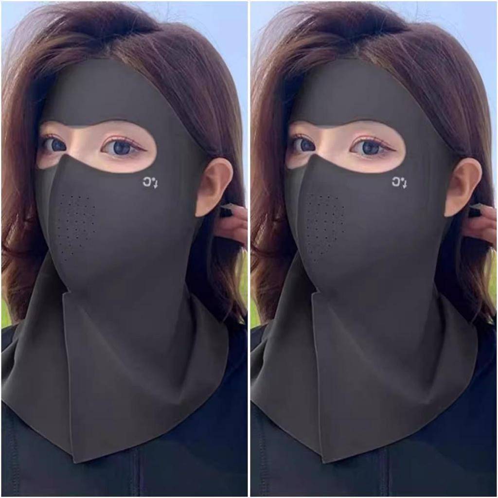 Women's Full Face Summer 2025 Anti-UV Sunscreen Mask - New Style with Sunshade and Neck Protection