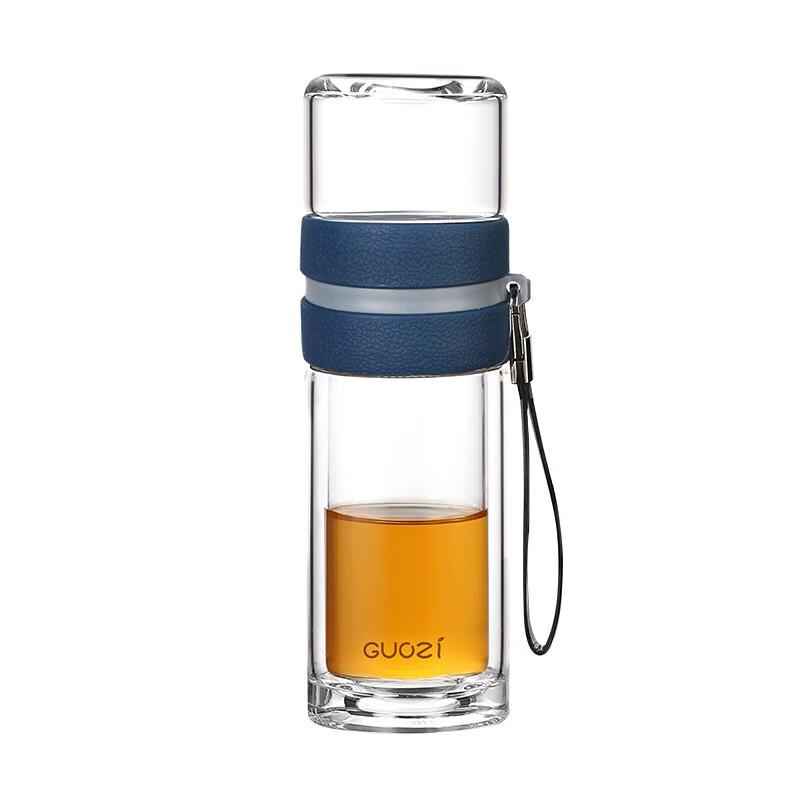 Guozi Guozi GZ-S51 Tea-Water Separation Double-Layer Glass Travel Mug