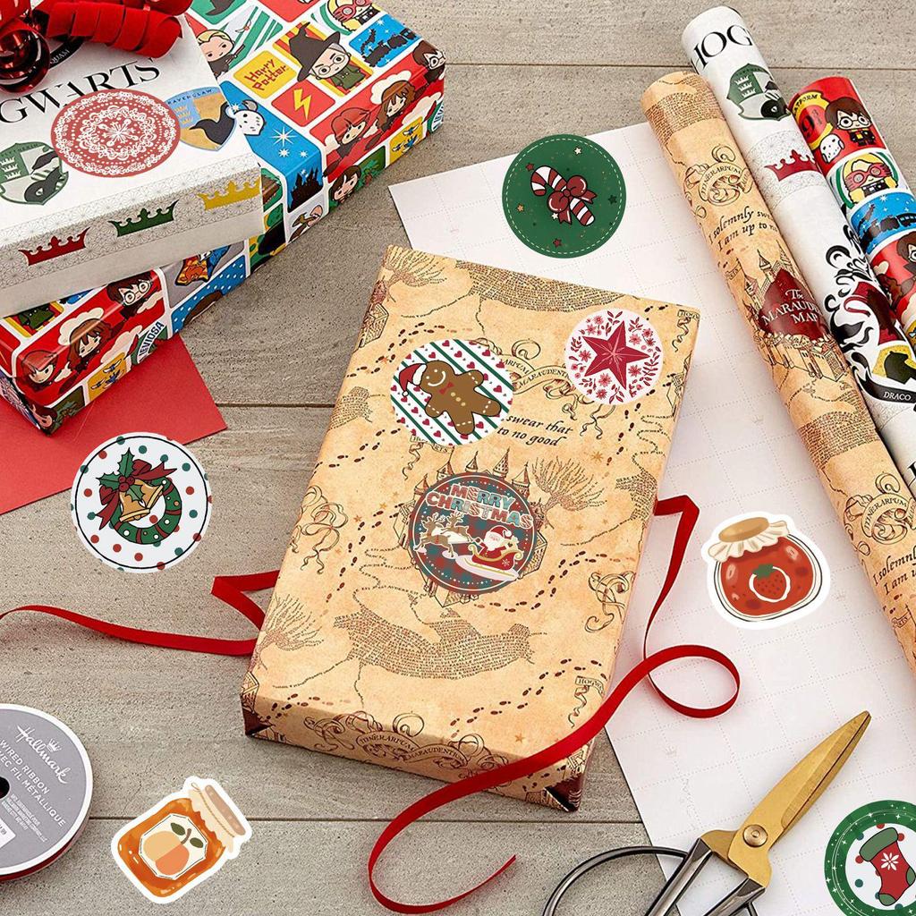 Cartoon Festival Gift Stickers - 500/Roll for Journals and Sealing