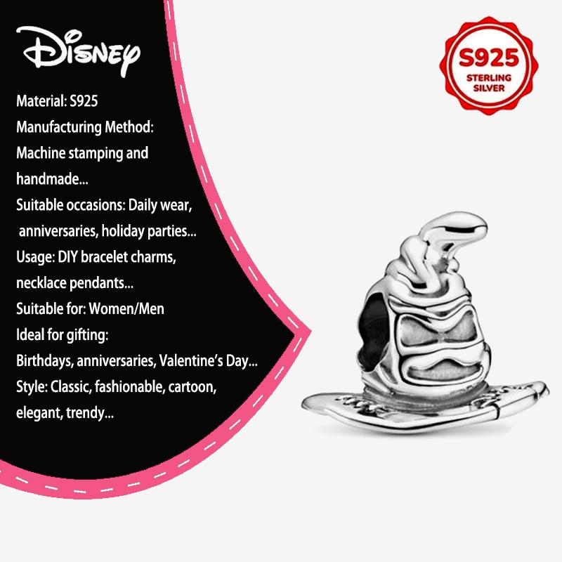 New Disney 925 Silver Winnie & Stitch Charms for Bracelet Necklace DIY Jewelry Gifts Holiday Party