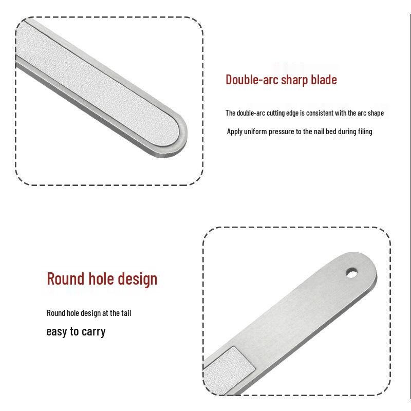 Ultra-Thin Stainless Steel Nail Art File - Straight Strip for Polishing and Shaping