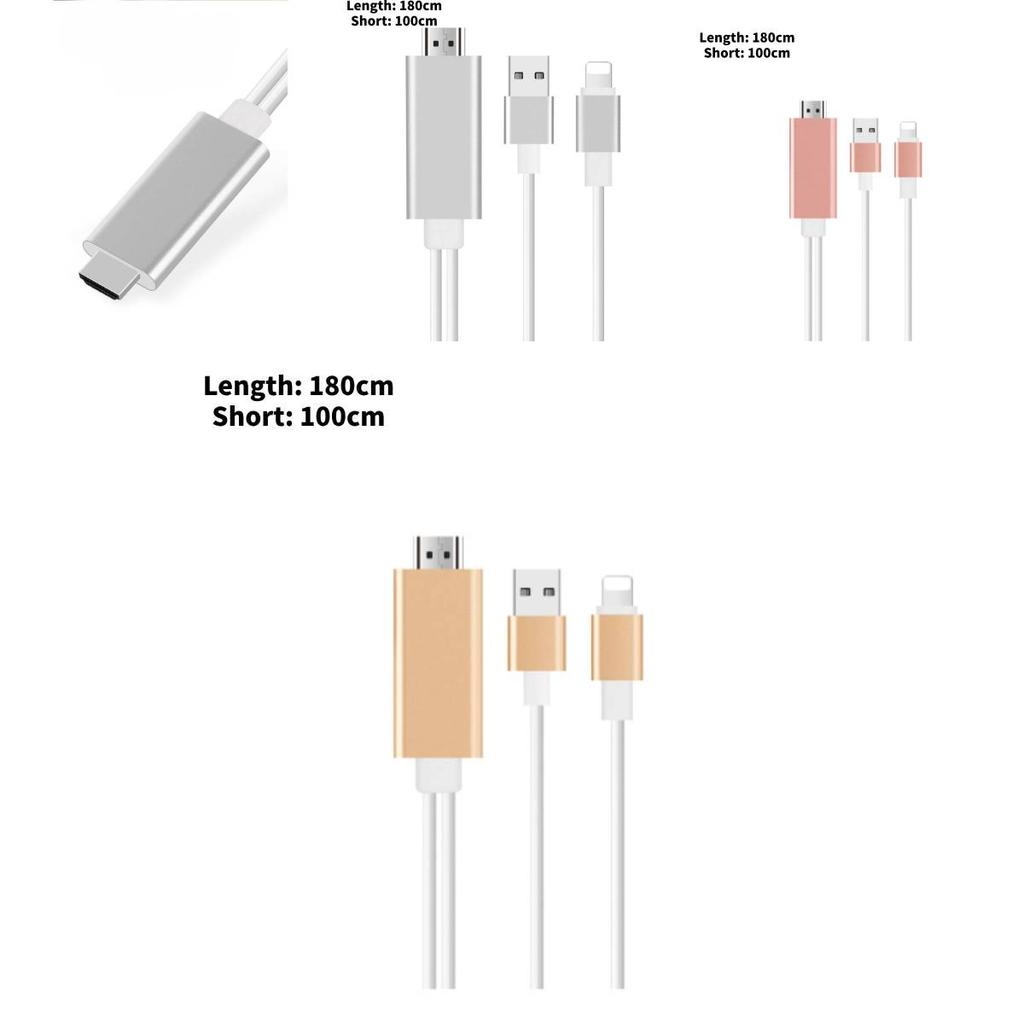 Apple 14 Hdmi Screen Mirroring Cable With Lightning Connector For Phone To Tv Display
