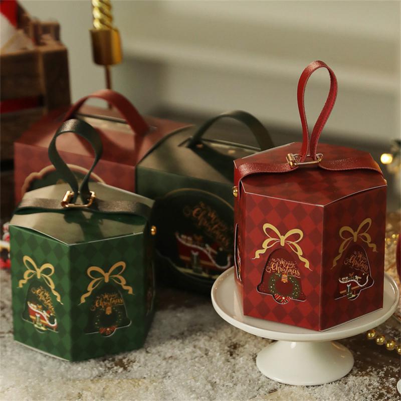 Christmas Box Portable Christmas Gift Box Christmas Eve Packaging Bag Christmas Paper Box Stockings & Gift Holders Products