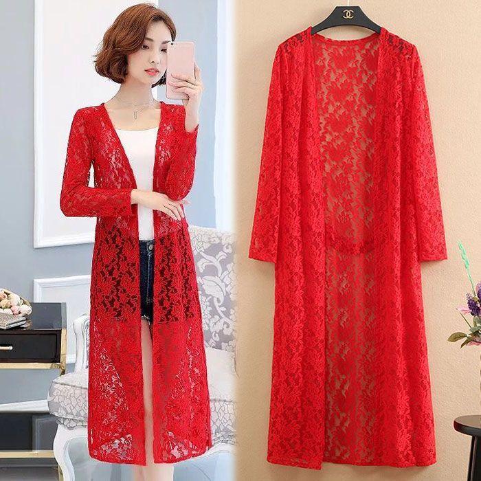 Women Summer Long Cardigan Female Cardigans Long Sleeve Women Lace Coat Jacket Sun Protection Clothing Ladies Shawl Outerwear