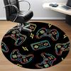 1pc Gaming Controllers Office Round Area Rug, Under Office Chairs Bedroom Living Room Home Decor, Room Deco