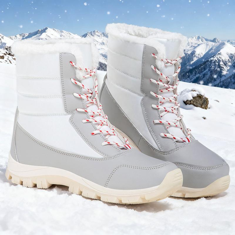 Women Thigh High Boots Platform Fur Warm Snow Boots Winter Shoes Waterproof Slip on Women Comfortable Outdoor Ankle Hiking Boots