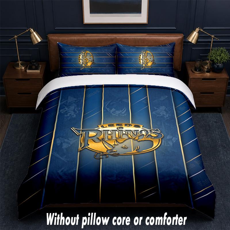 Leeds Rhinos Design Set Biancheria da Letto 1 Copripiumino + 2 Federe Morbido Traspirante Biancheria da Letto per la Casa
