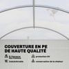 Tunnel Greenhouse, 18 m2, Door, 12 Windows with Mosquito Nets, 295 x 597 x 200 cm, White