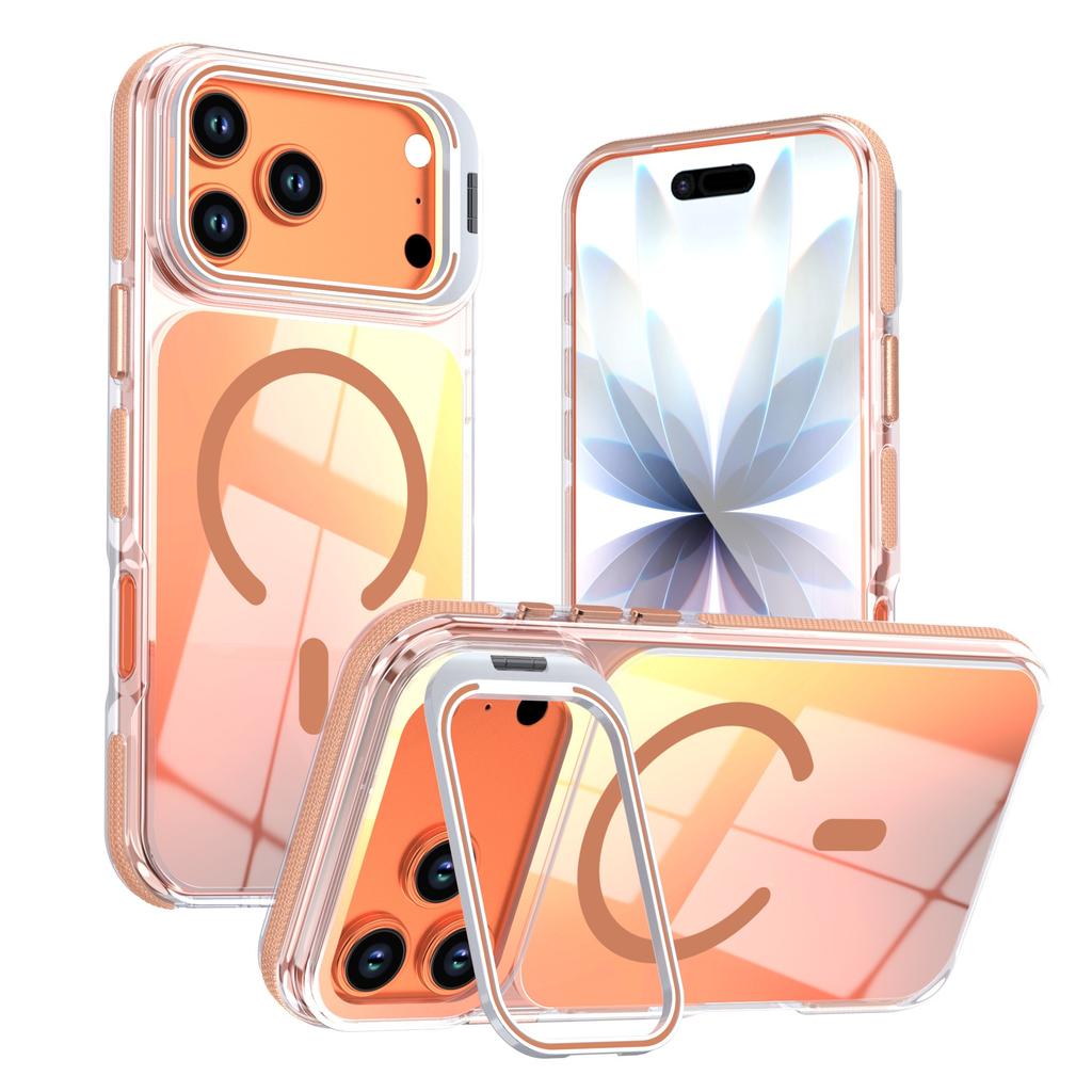 Applicable to iPhone17ProMax second generation signal color chameleon magnetic mobile phone case Apple 16Pro bracket case