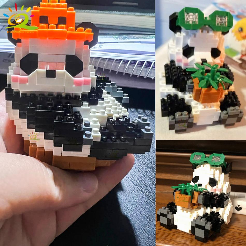 Mini Cute Panda Micro Building Blocks 3D Diamond Model Animals Bricks DIY City Construction Toys for Children Kids Gift