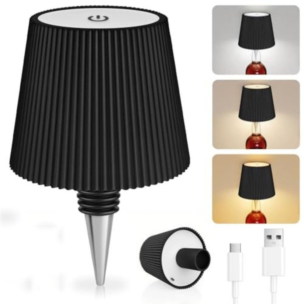 Wireless Pleated Bottle Lamp Touch LED Cordless Table Lamp Wine Bottle Lamp  Home Decoration