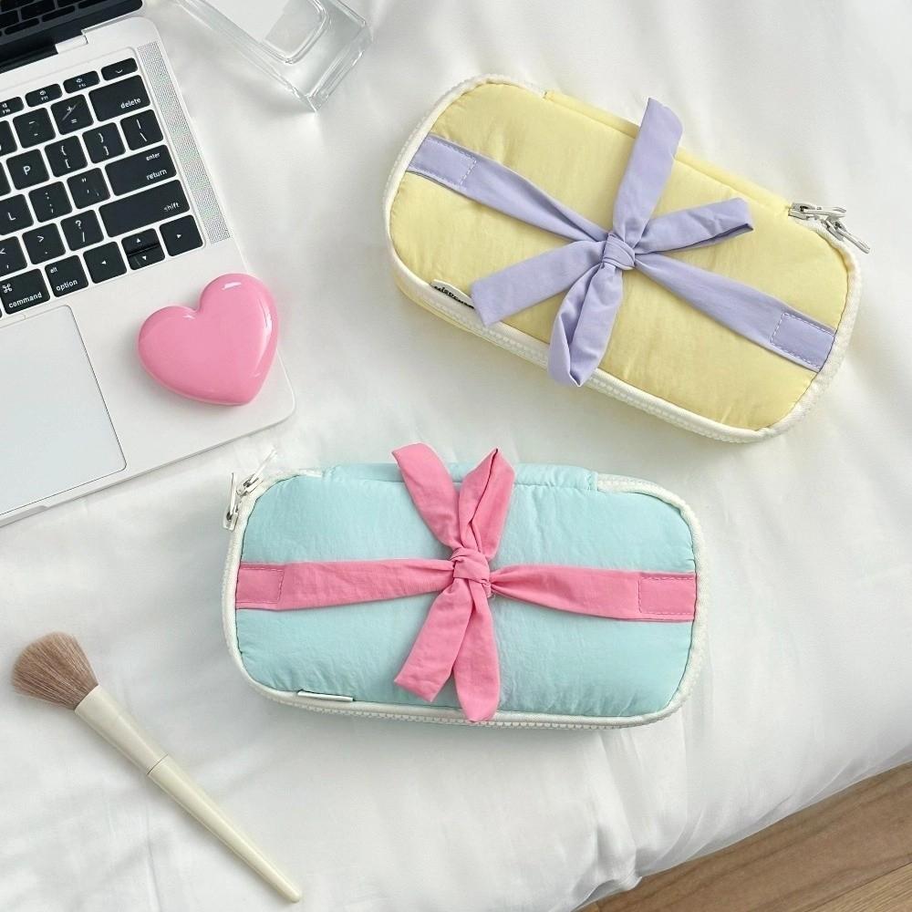 Bowknot Korean Style Pencil Case Large Capacity Bow Pencil Pouch Cartoon Bow Stationery Bag  Office