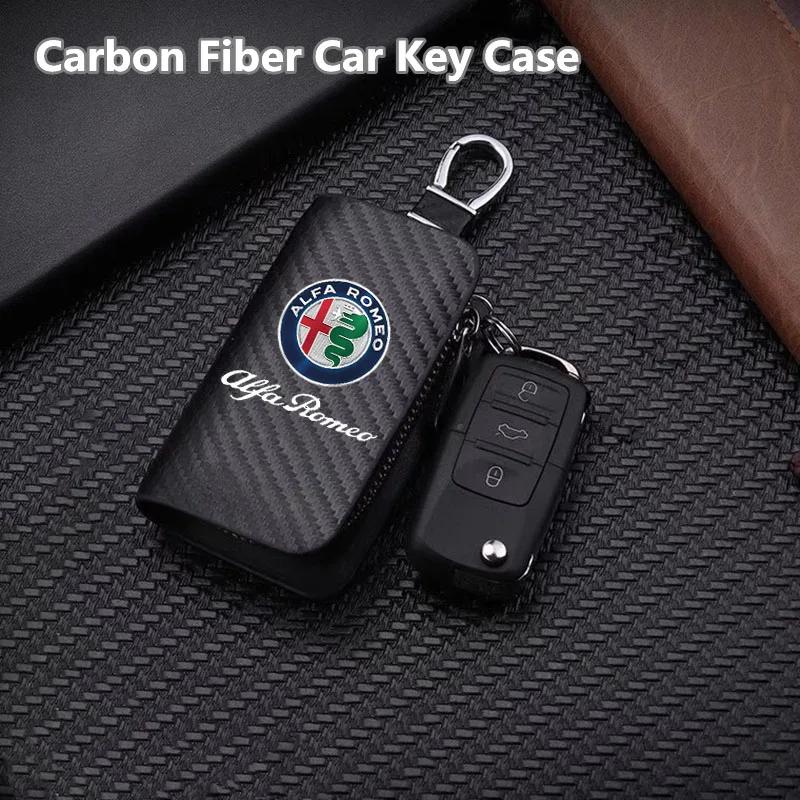 Car Sticker For Alfa Romeo 159 147 Carbon Filber Car Key Case Keys Full Cover Protection Shell Bag For Alfa Romeo Giulietta 159 zj2