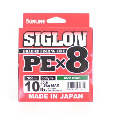 Sunline PE-Schnur X8 Siglon 300M PE 0,6 10LB Dunkelgrün (2332)