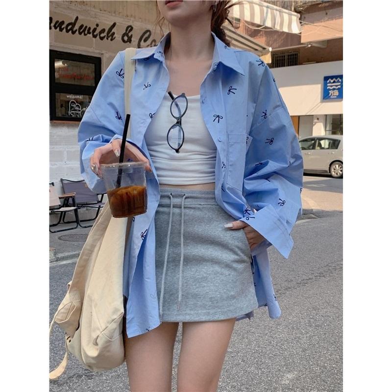 Printed Women's Shirt-fashionable Button Design-loose Casual Shirt