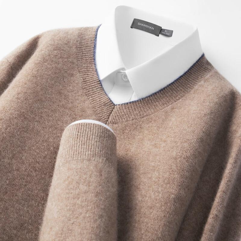 SHANSHAN Men's Merino Wool Cashmere Silk Blend Polo Sweater