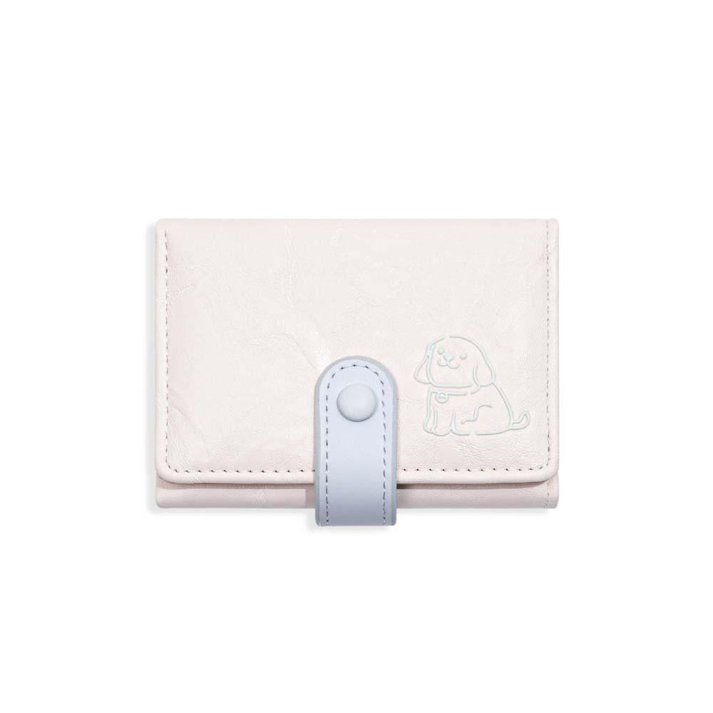 Portable Candy Color Puppy Wallet Small Pouch PVC Short Leather Purse Multiple Card Anti-splash Water Three Fold Card Bag Girls